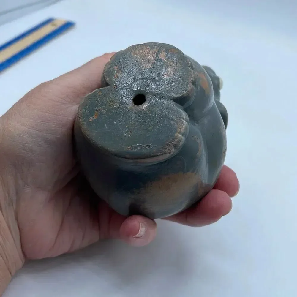 Mexico terracotta small elephant planter hand painted.